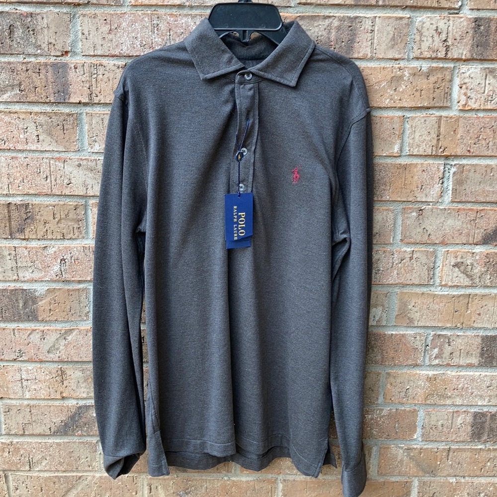 Gray Long Sleeved Polo